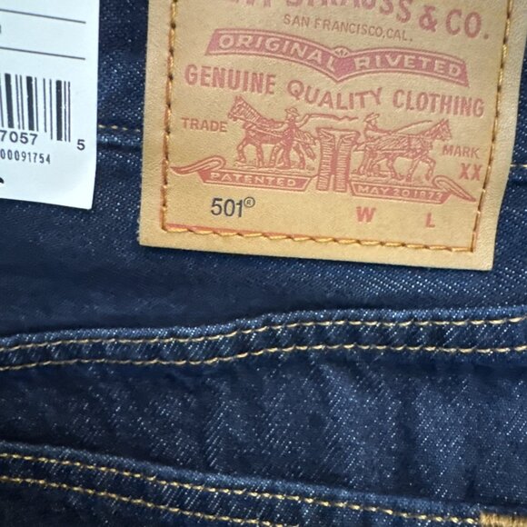 New Levi's Premium 501 28x30 Original Fit Women's Jeans Dark Wash Deep Breath - Picture 10 of 10